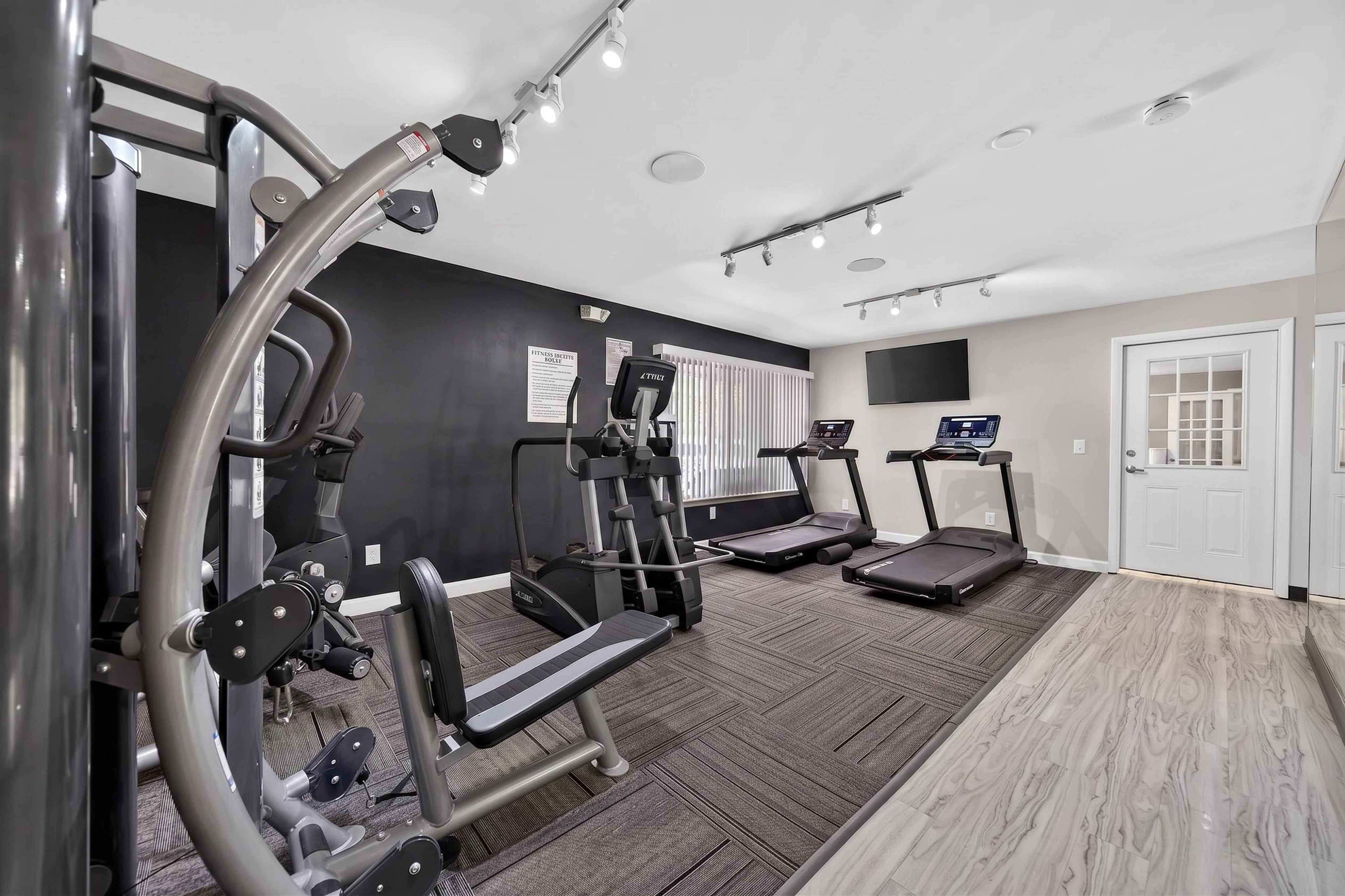 State-of-the-art 24/7 fitness and wellness center at Drawbridge Apartments in Harrison Township, MI.