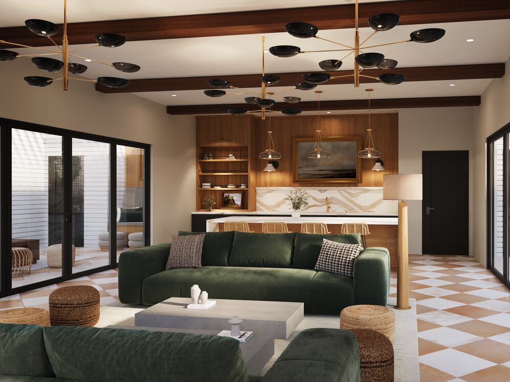 Resident lounge with entertaining kitchenette (rendering)