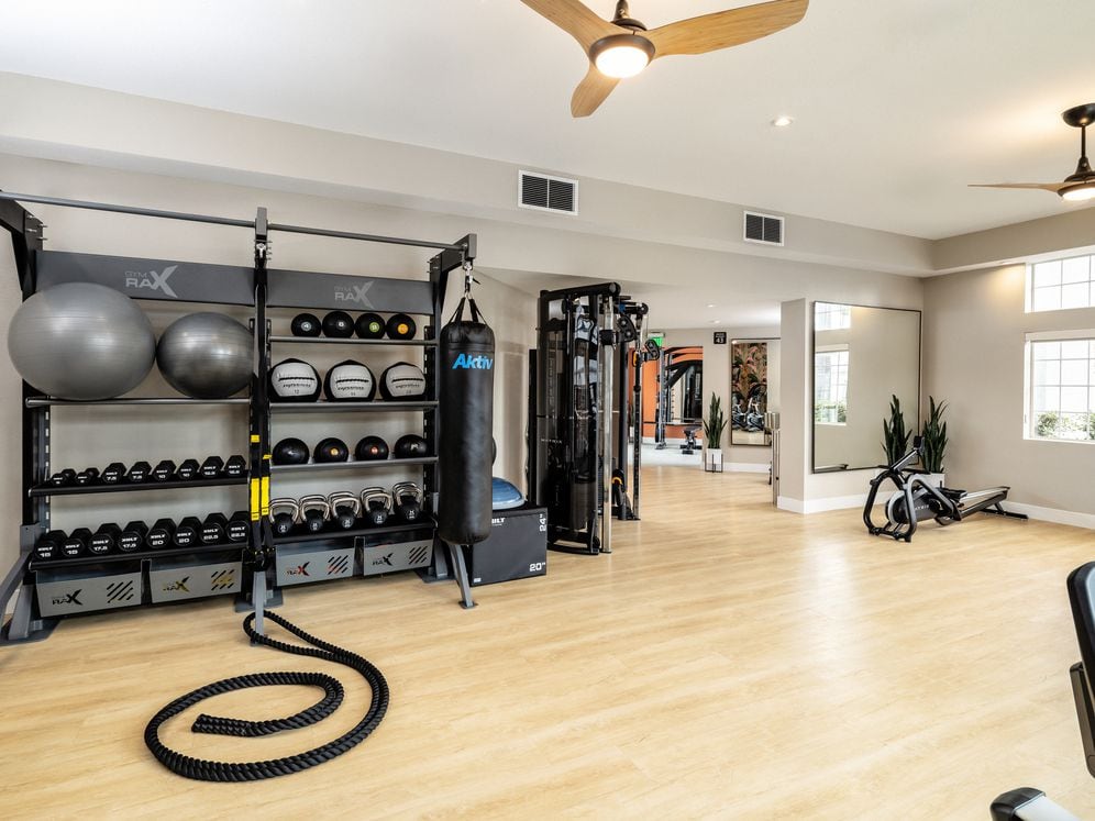 Fitness center with strength equipment