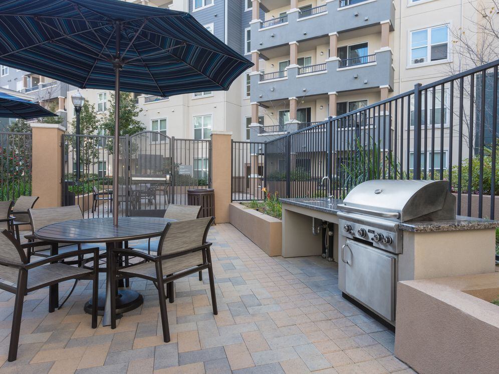 Barbecue grills and dining areas