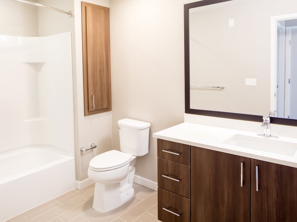 Bathroom - Signature Collection ( Walnut Fnish) Unit  571- Avalon Dublin Station III Interiors