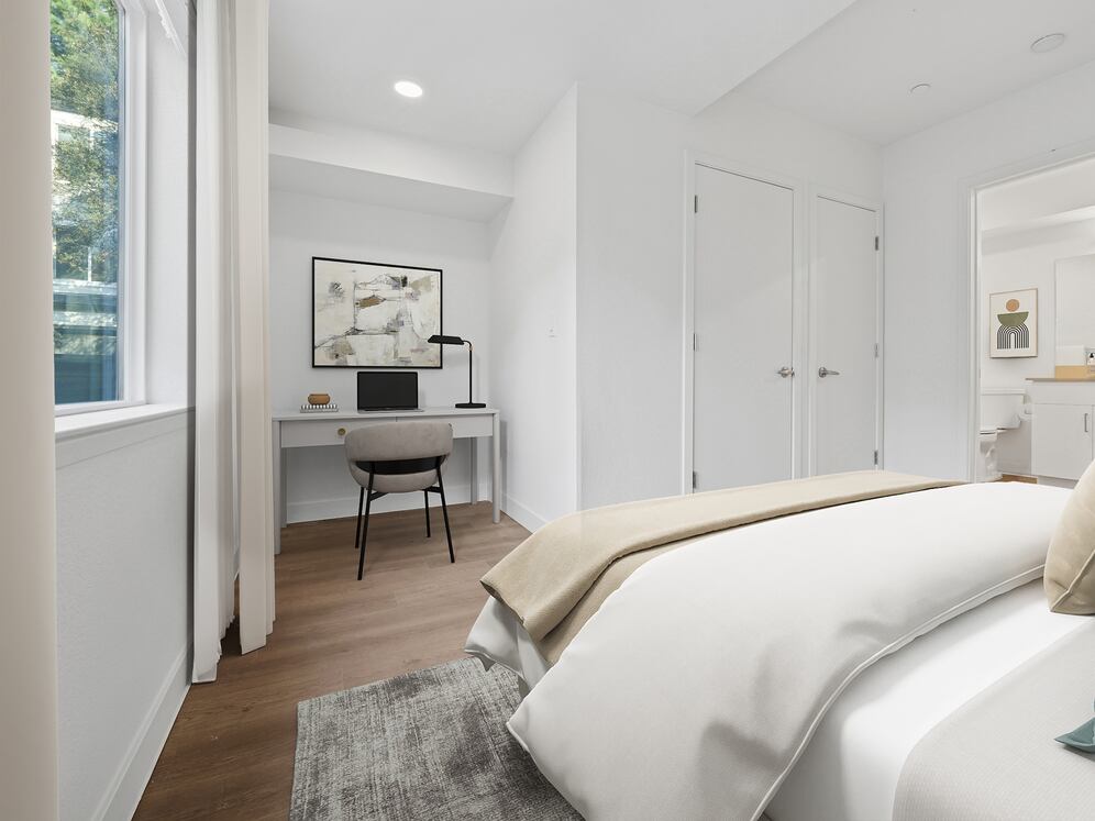 Renovated Package bedroom with hard surface flooring