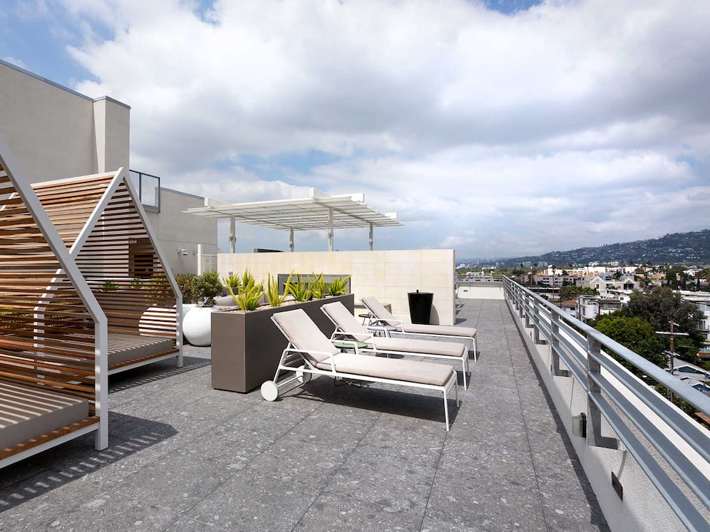 Roofdeck with lounge seating and panoramic views