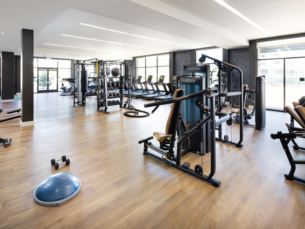 Phase I fitness center with cardio and strength equipment