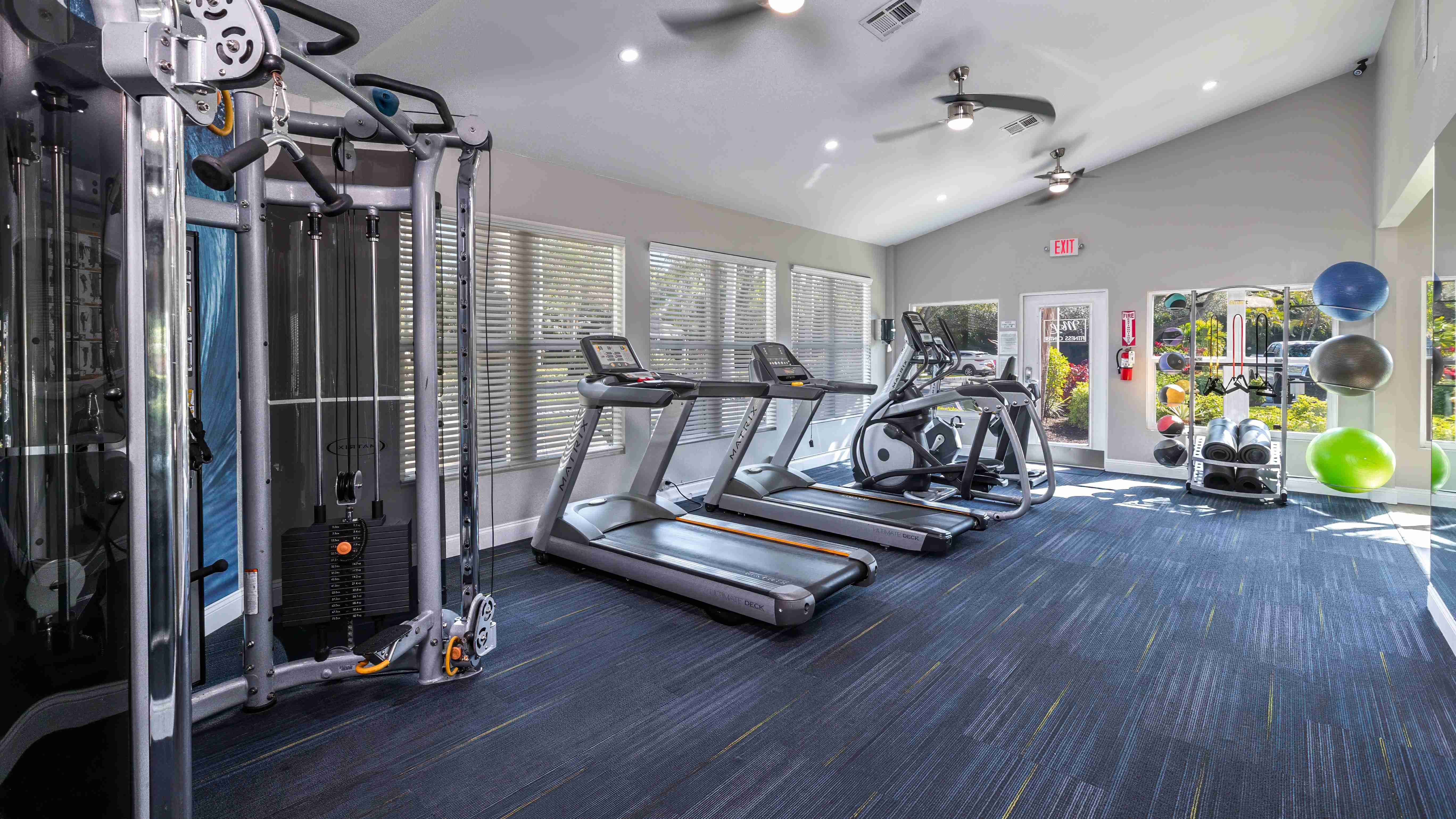 Our fitness center features cardio and strength training equipment, perfect for maintaining an active lifestyle without leaving home.