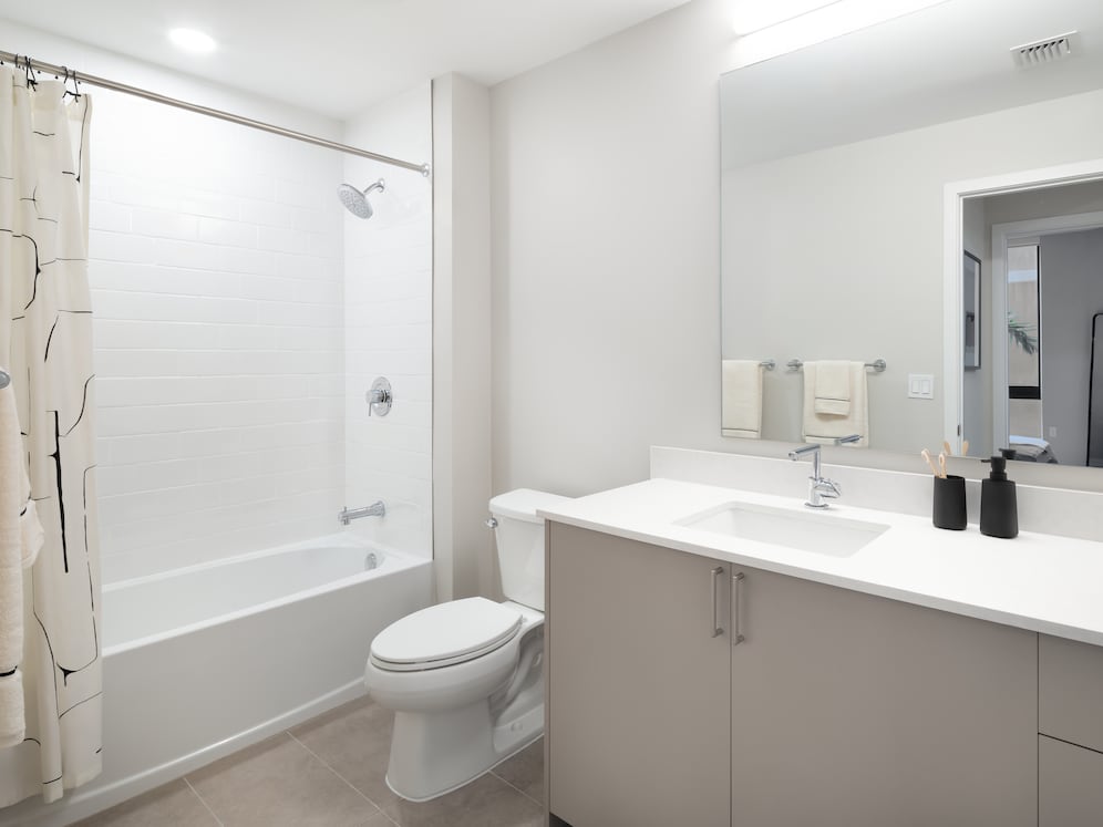 Upgrade Collection I bath with white quartz countertops