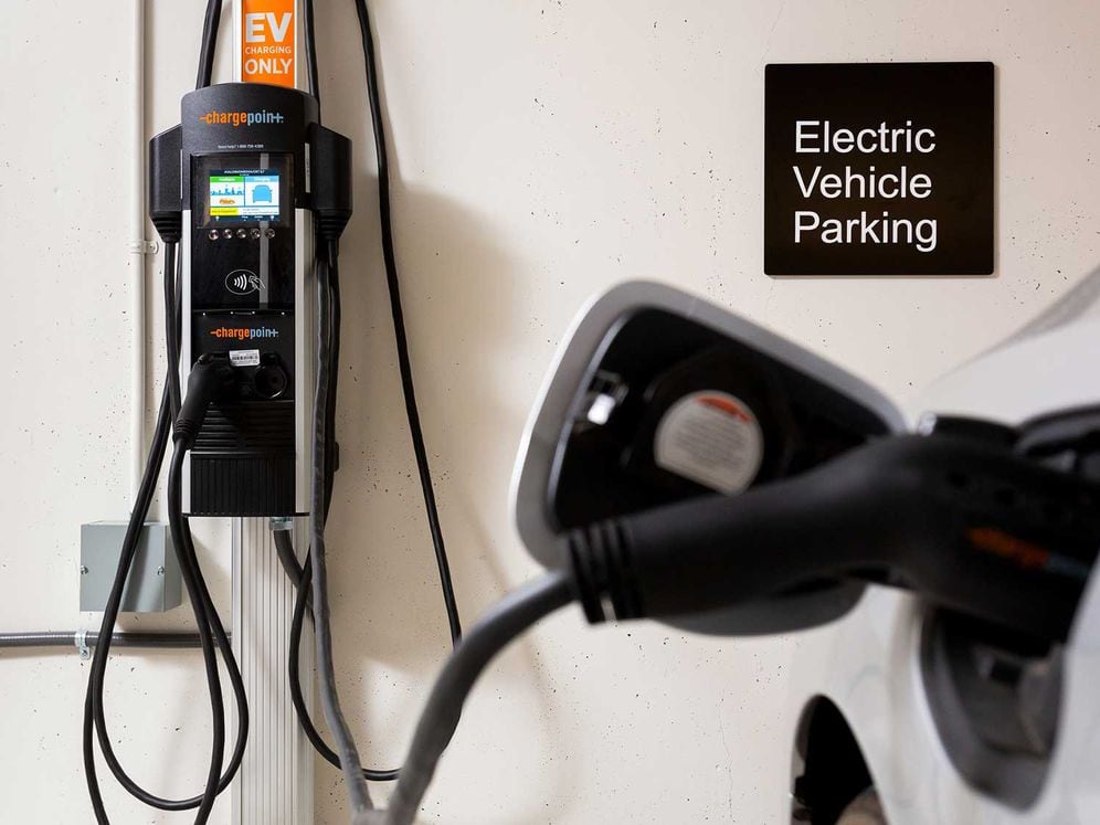 Electric vehicle charging stations available