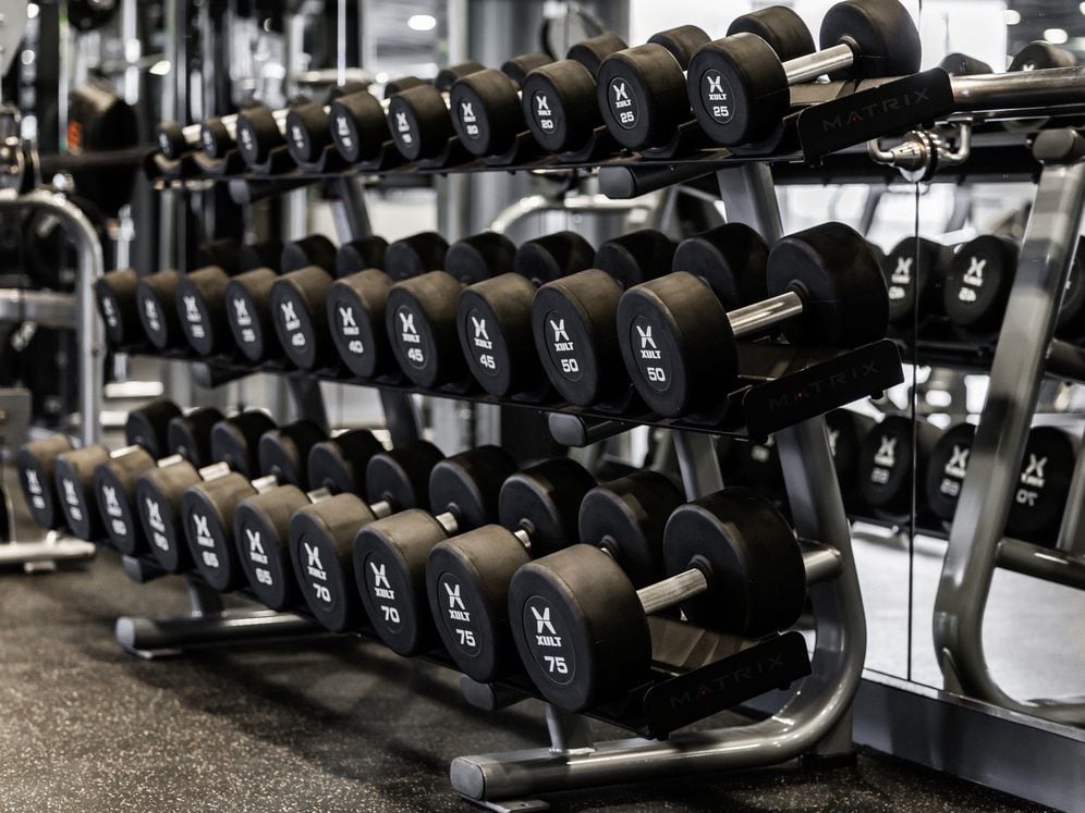 Fitness center with strength equipment