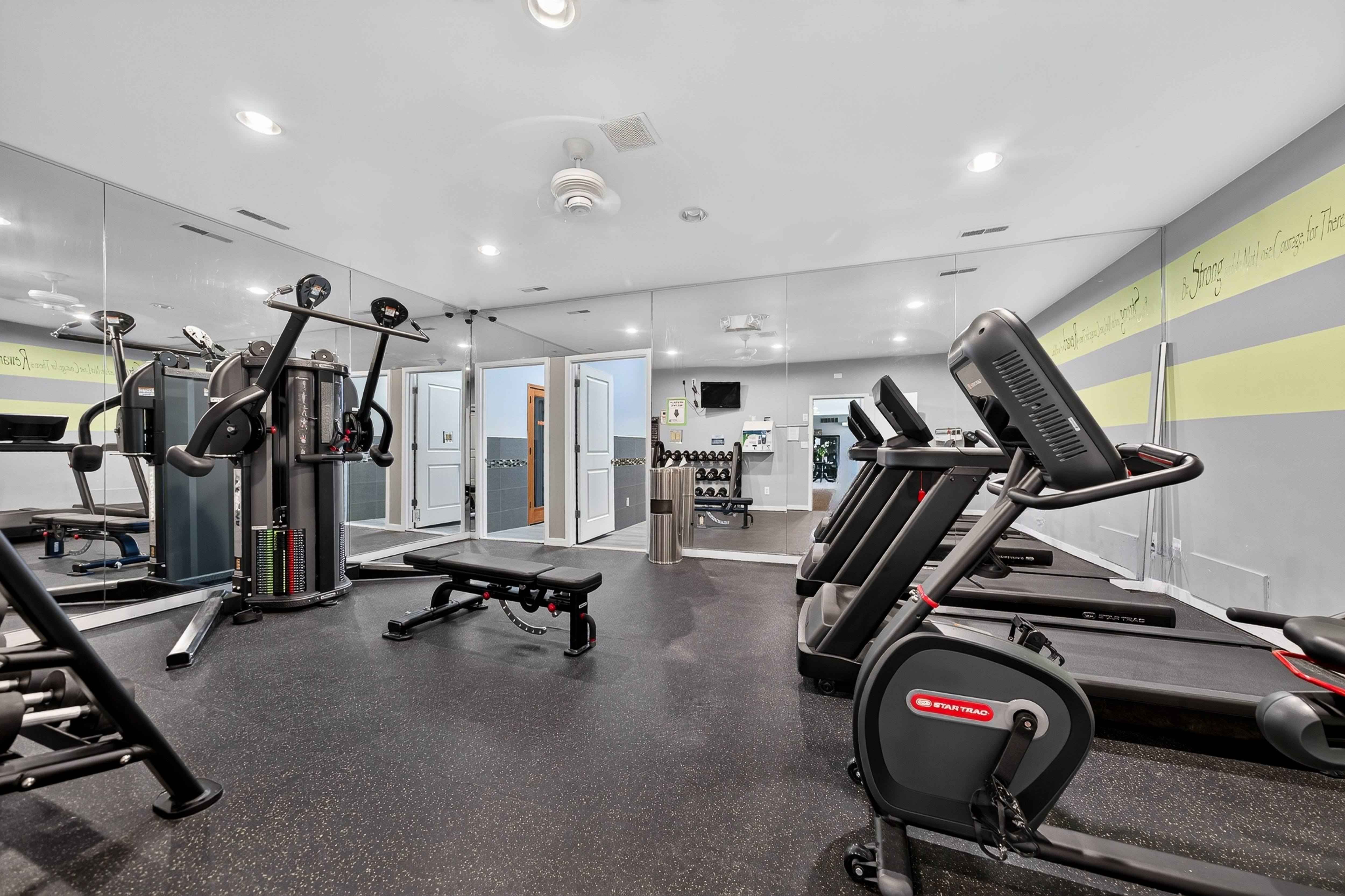 24-hour fitness center and Eastwood Village Apartments in Clinton Township, MI.