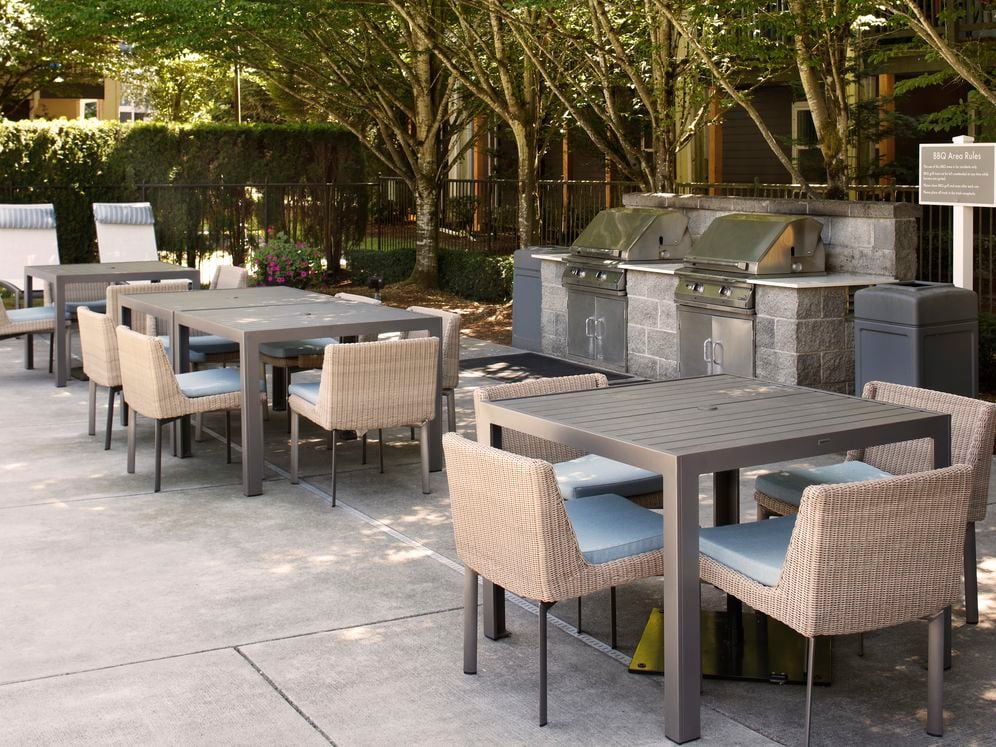 Sundeck with BBQ grills and picnic areas