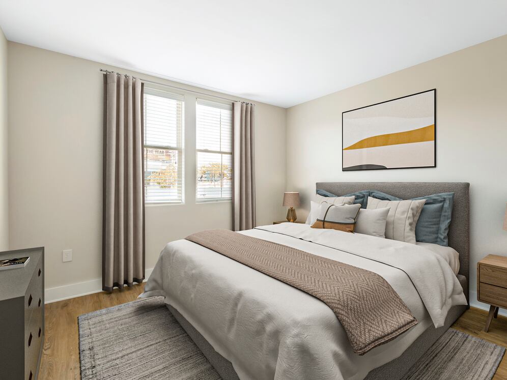 Renovated Package I bedroom with hard surface flooring