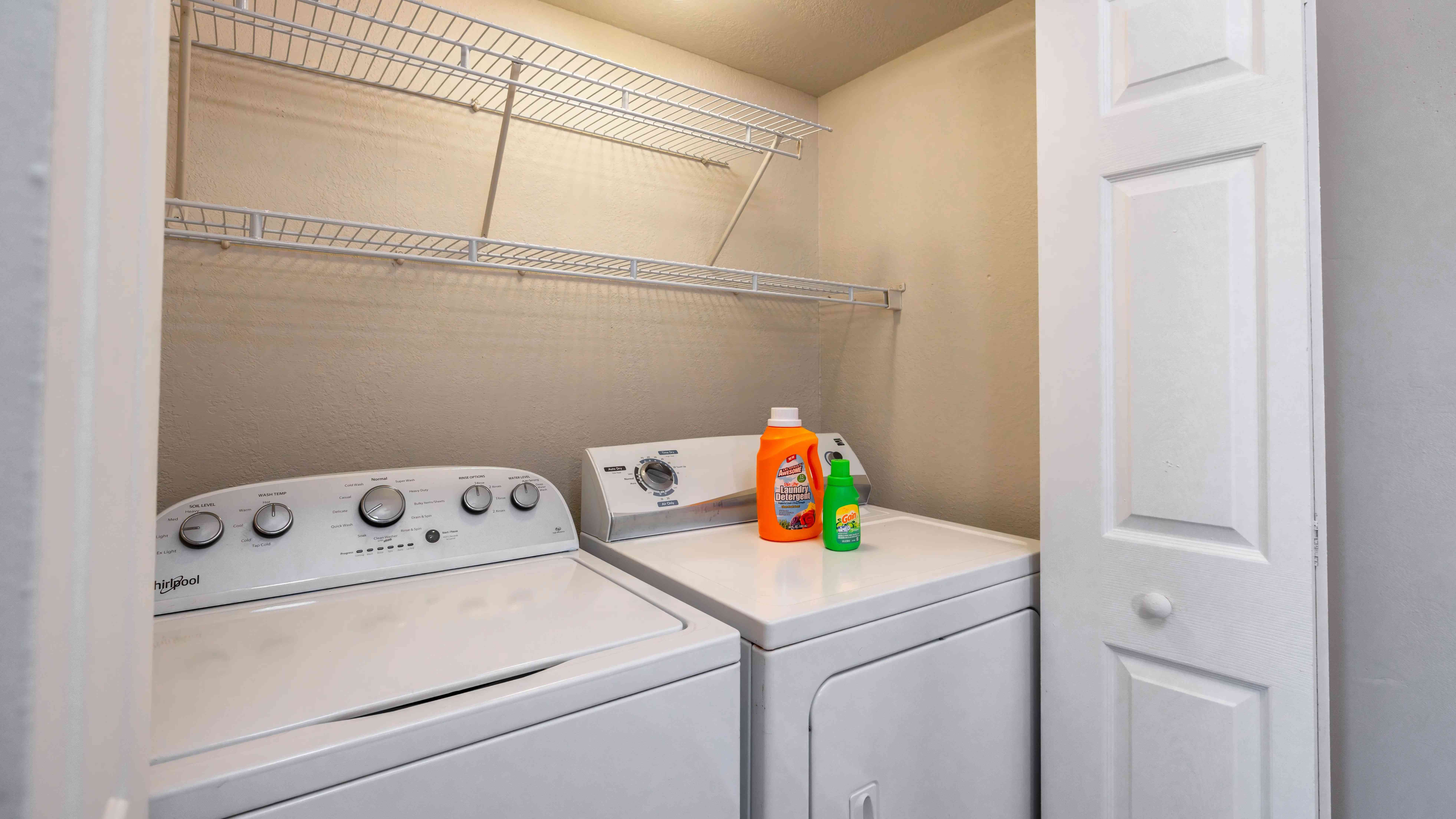 Simplify life with in-home washer and dryer available in every home at Boca Winds. 