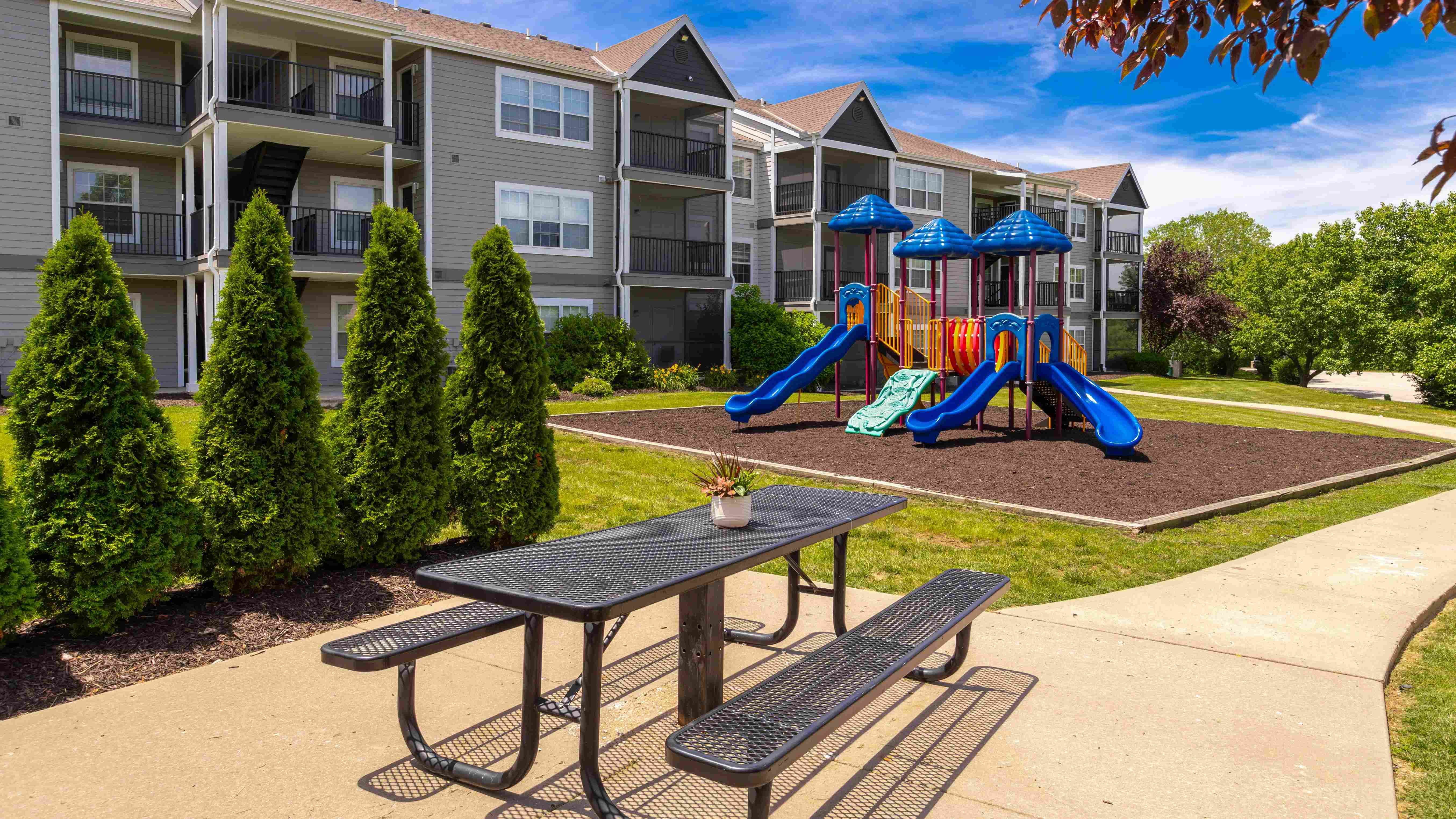 Enjoy the beautiful outdoor space with a well-equipped playground and a convenient picnic area for family gatherings and fun activities.