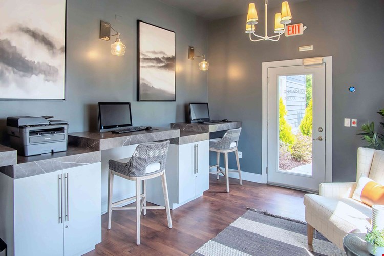 This inviting space offers a seamless blend of work and relaxation, all with the convenience of high-speed internet and free printing services.
