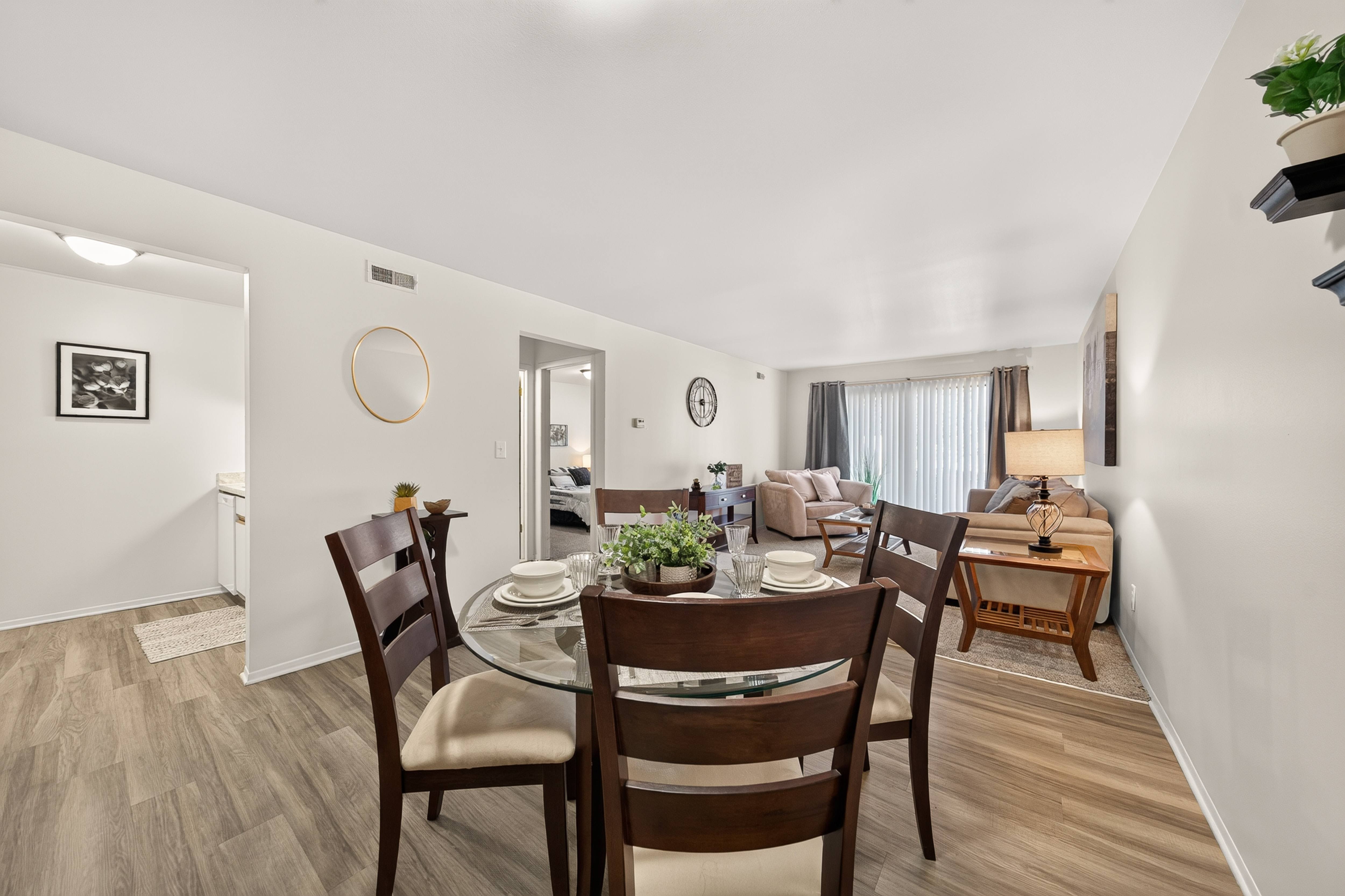 Spacious dining and kitchen area at Eastwood Village Apartments in Clinton Township, MI.