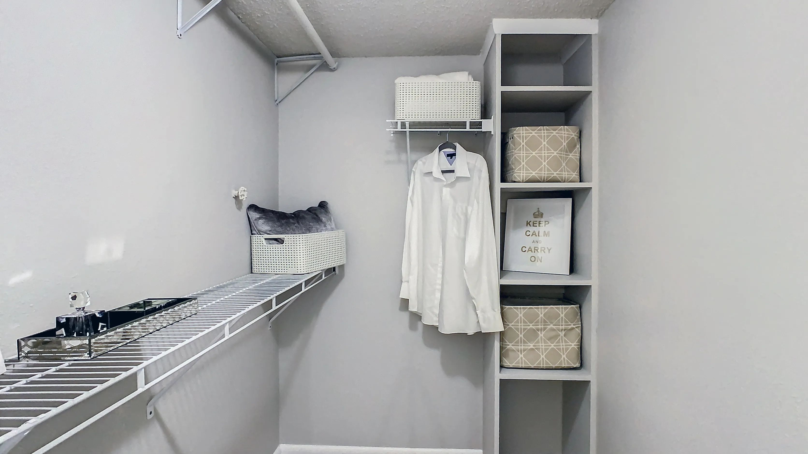 Embrace organized living with our expansive walk-in closet and built-in storage solutions.