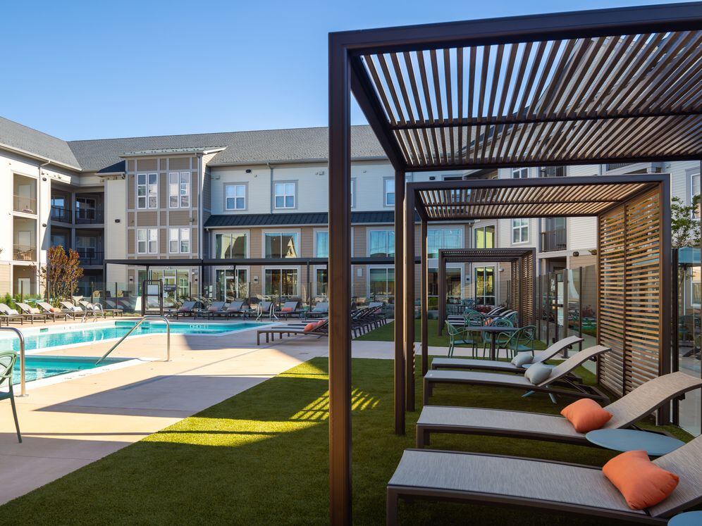 Pool and sundeck with loungers