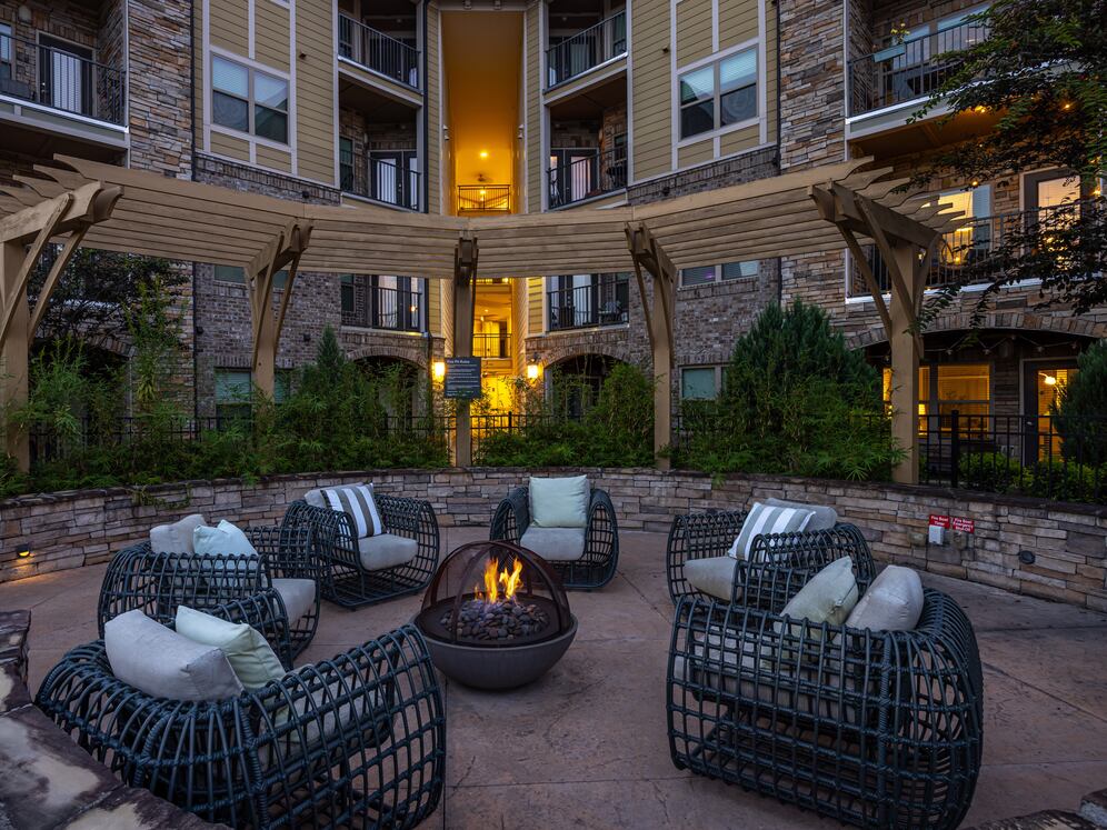 Outdoor lounge seating and fire pit