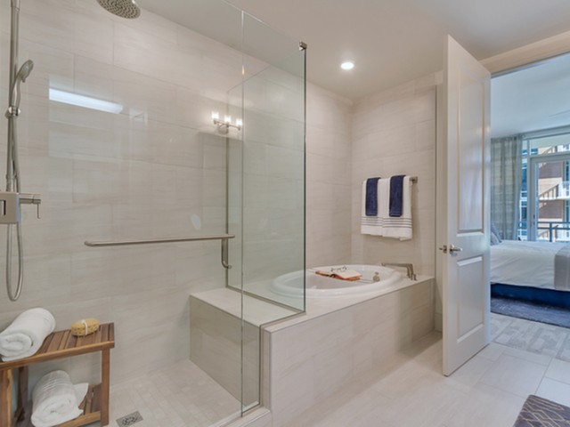 Deep Bathtub and walk-in shower