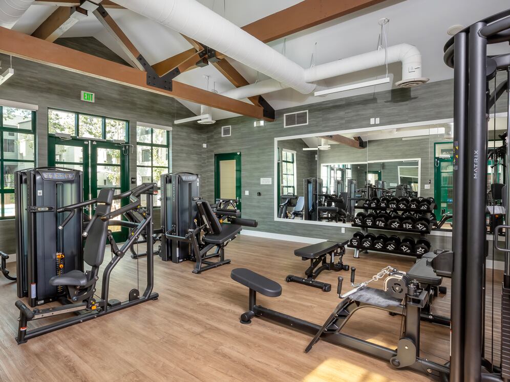 Fitness center with strength equipment