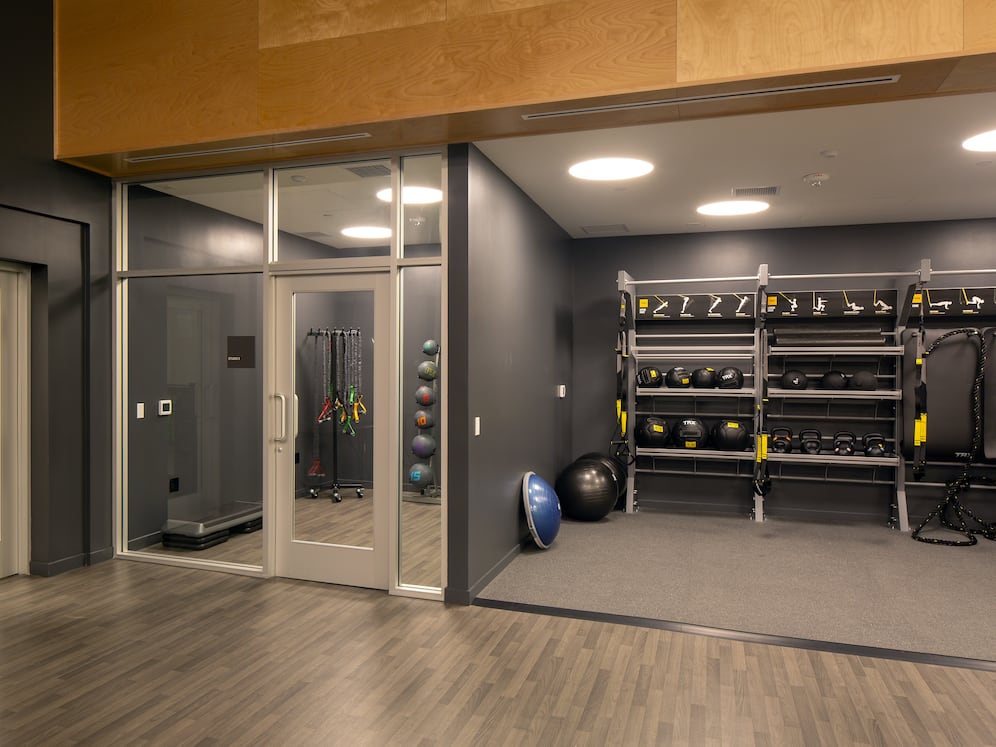 Fitness center with conditioning equipment