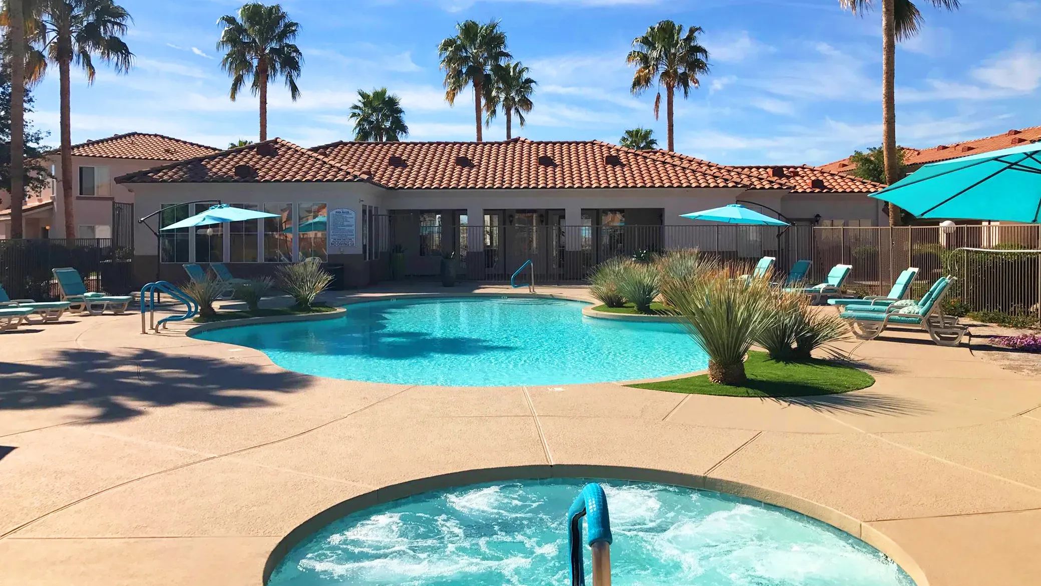 Experience ultimate relaxation right in your backyard by taking a dip in our sparkling pool or soothe your muscles in the heated spa. This is your oasis!