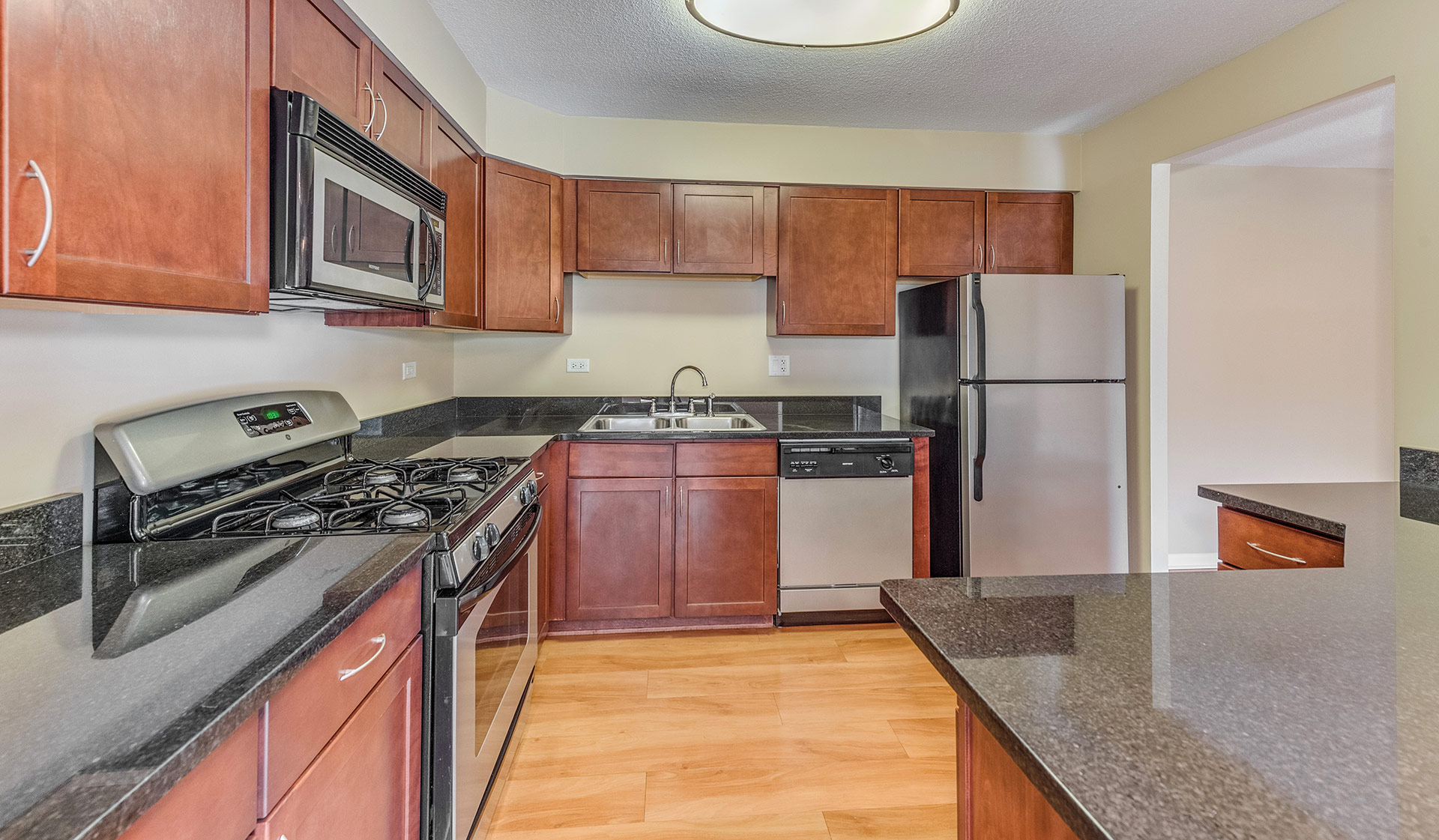 Kitchen with ample cabinet and counter space