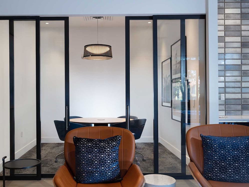 Phase II Resident lounge with private rooms perfect for working remote