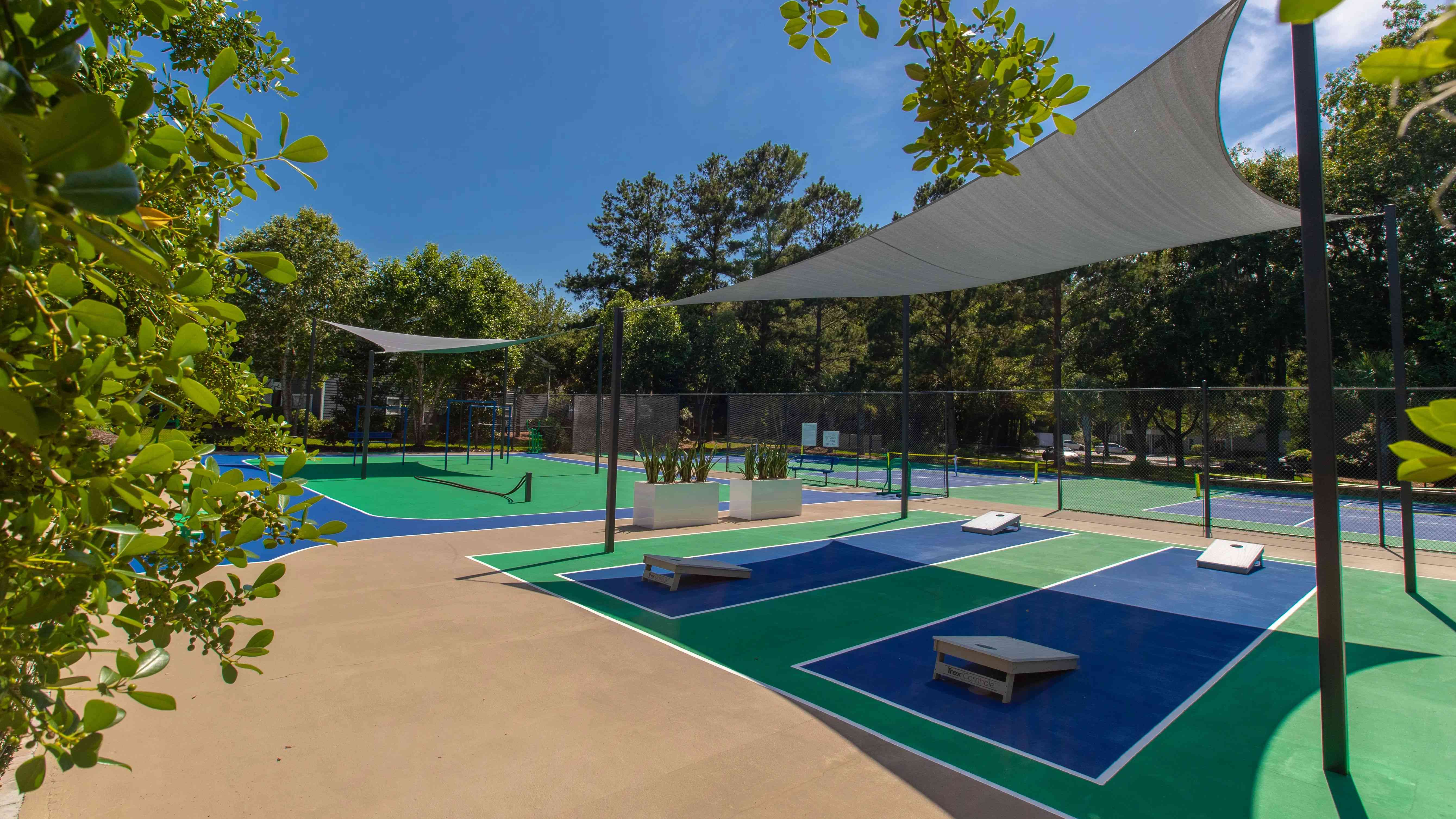 Whether you're honing your skills or enjoying a friendly game, our cornhole boards at the sports courts invite you to join in the fun and make memories.