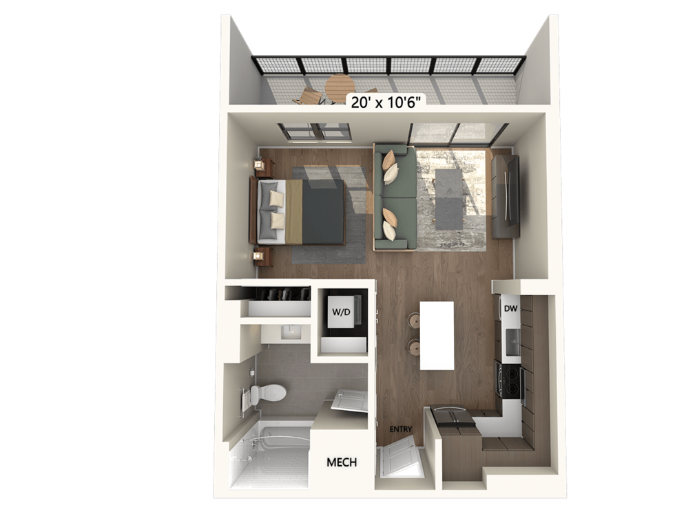 Upgrade Collection II | Studio, One-Bath (528 sq ft) S1