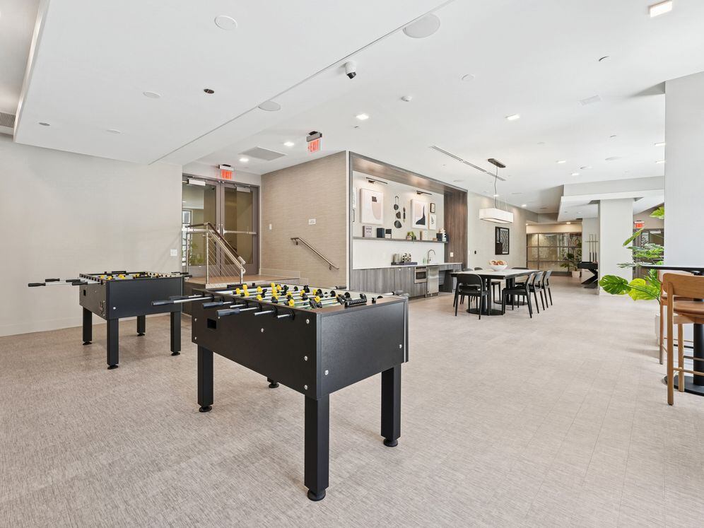 Lounge with kitchenette and foosball