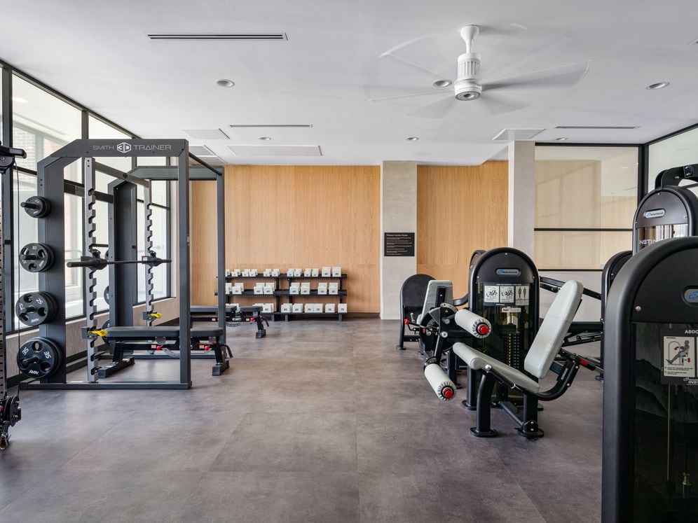 State-of-the-art fitness center with strength training equipment