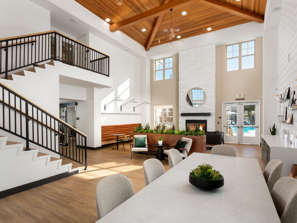 Lobby and Leasing Office with Coworking Spaces