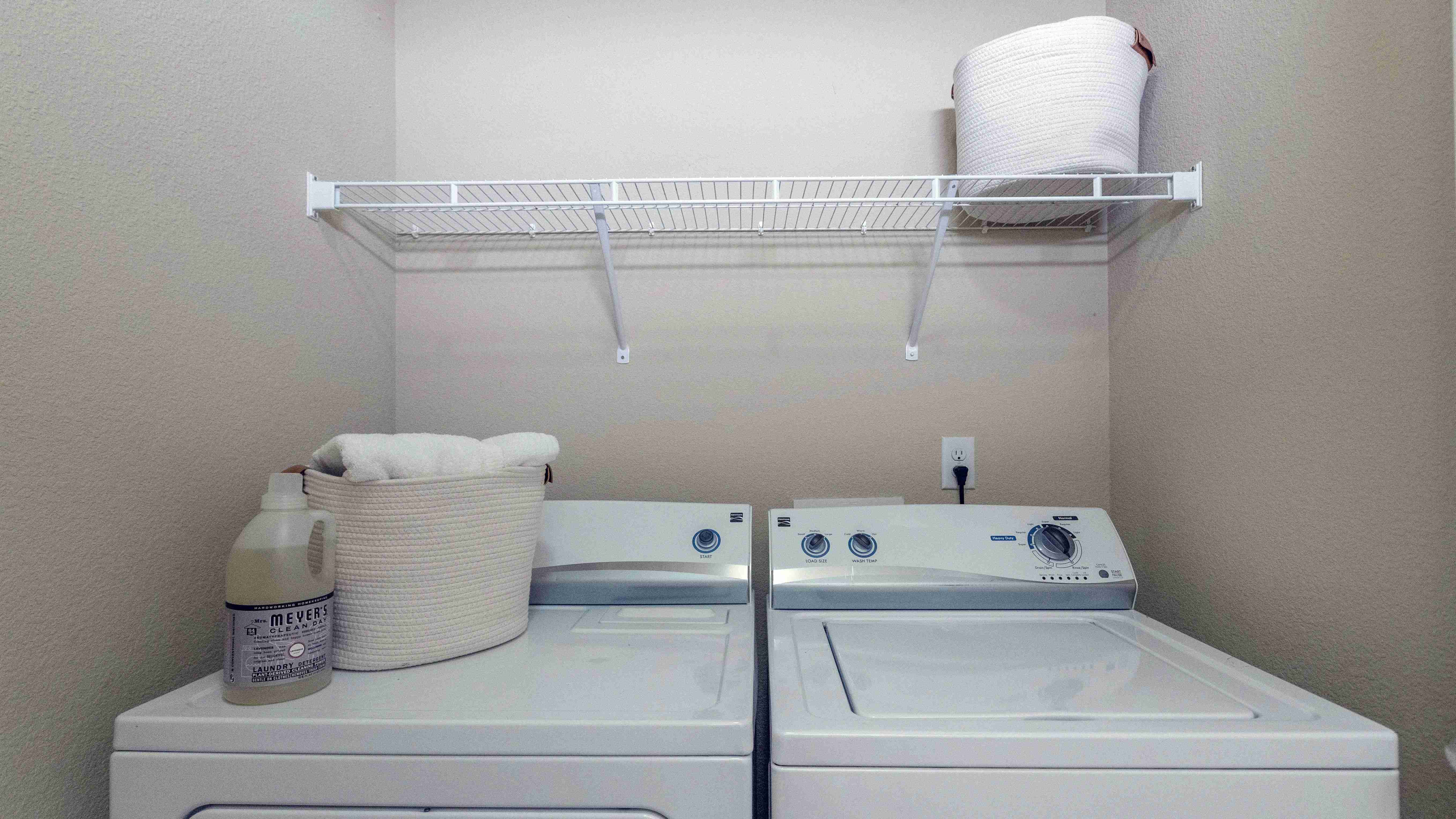 Say goodbye to laundromat hassles and embrace the convenience of full-size, in-home laundry appliances in all apartment homes.