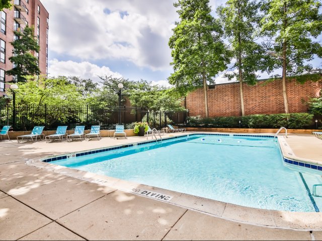 Outdoor sparkling swimming pool