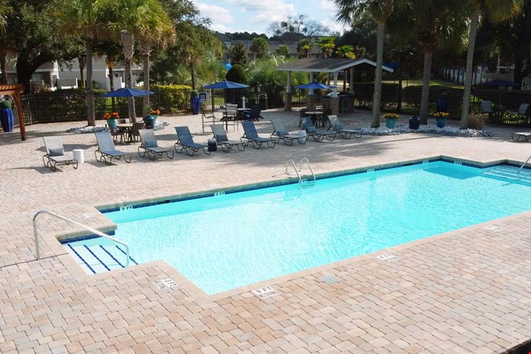Lay out on one of our poolside loungers and relax.