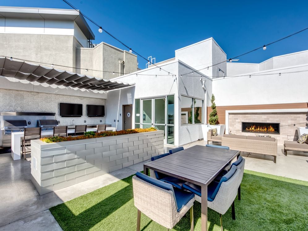Phase III Rooftop Lounge Seating Fire Place and Grills