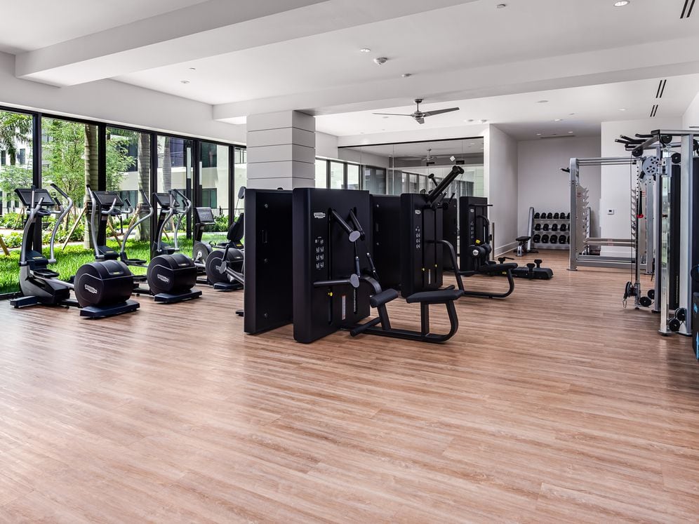 Fitness center with cardio and strength equipment