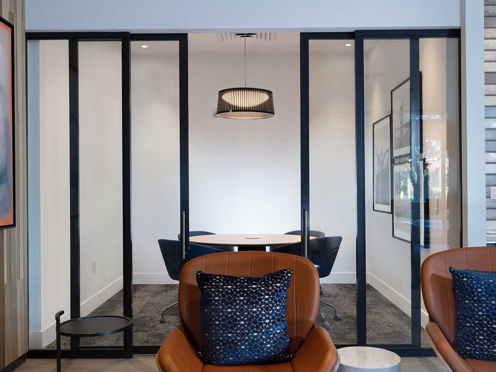 Phase II Resident lounge with private rooms perfect for working remote