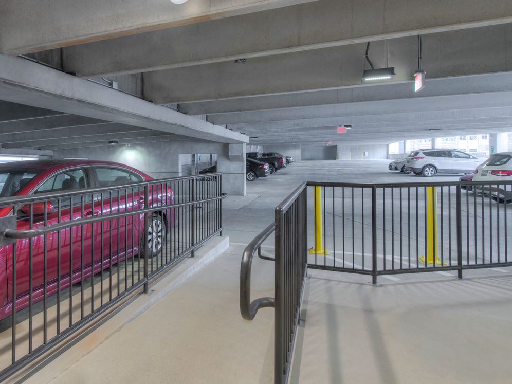 Parking garage with direct-access entry to each floor