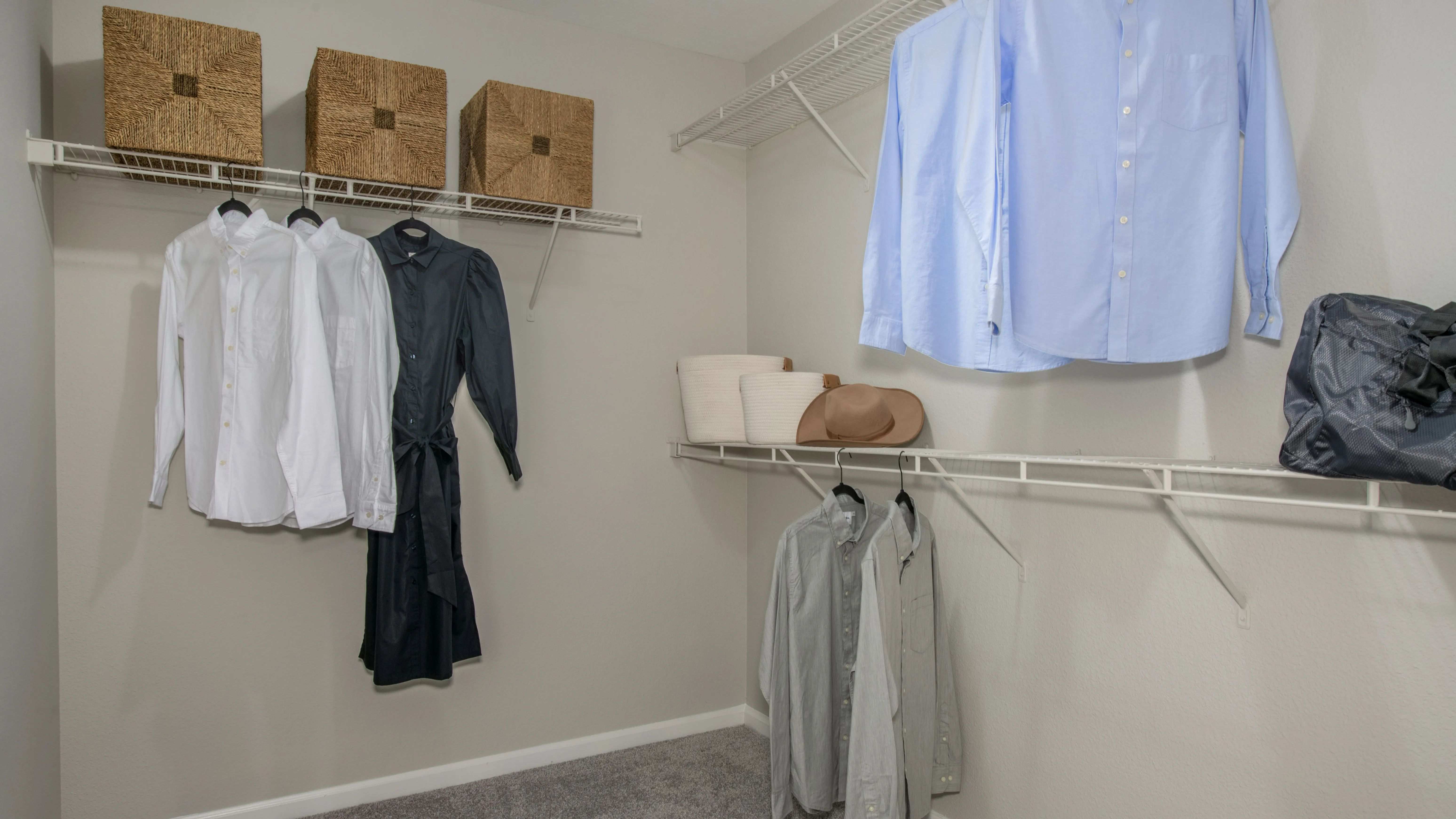 Luxuriate in master retreats adorned with massive walk-in closets boasting custom shelving for maximum wardrobe storage. 