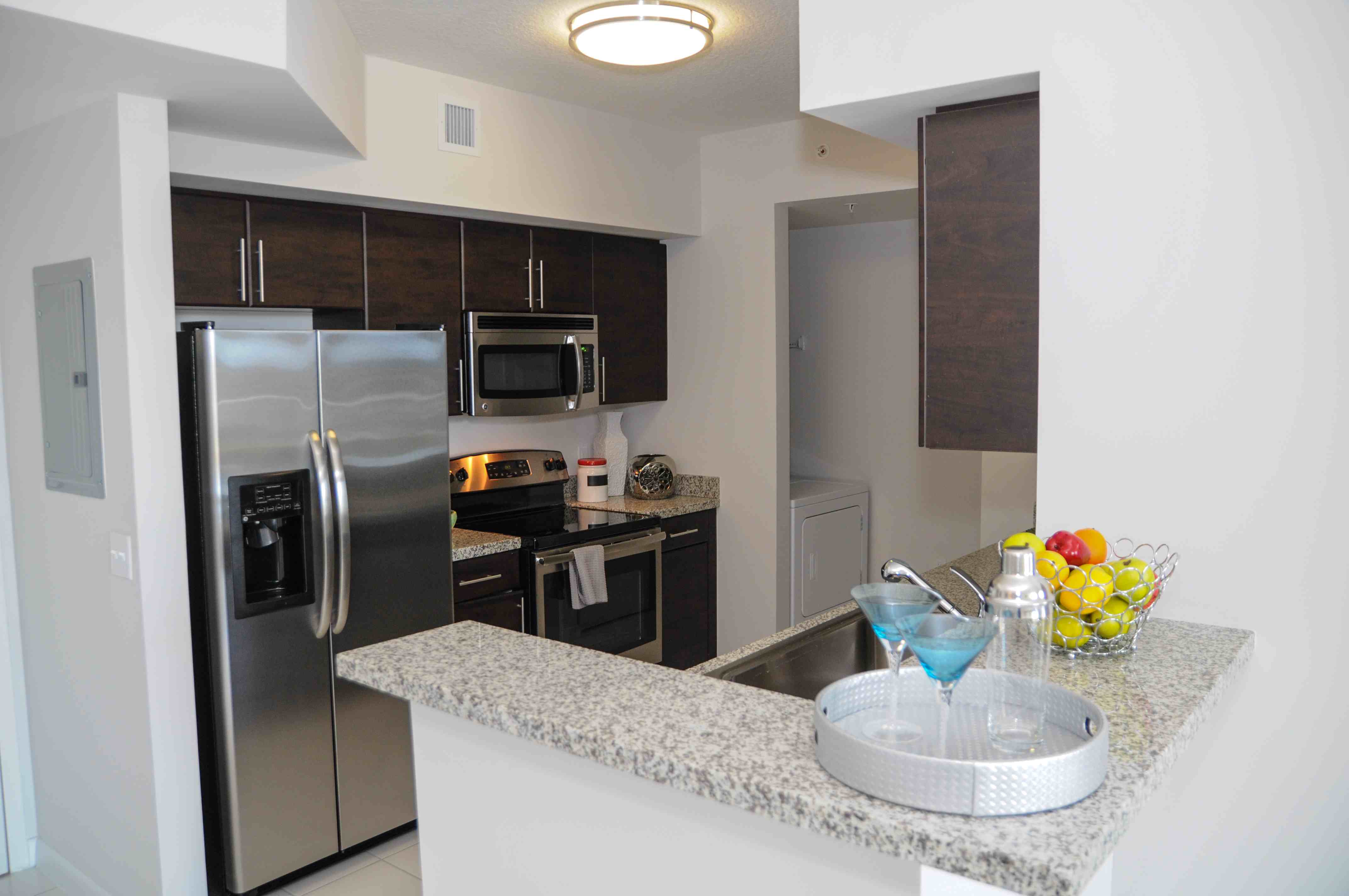 Kitchen with granite countertops