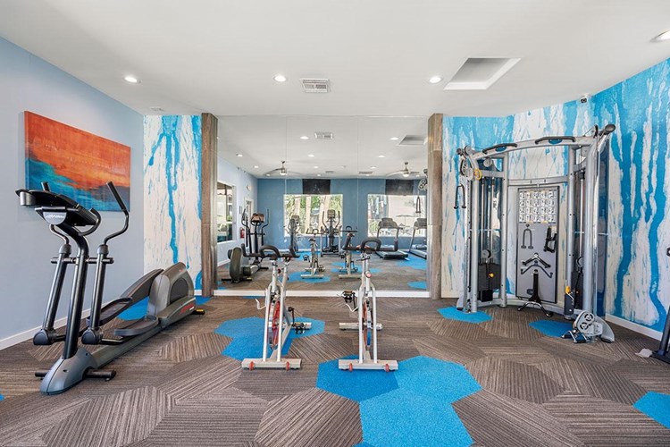 Our fitness center also features weight training equipment so you can get a full body workout.