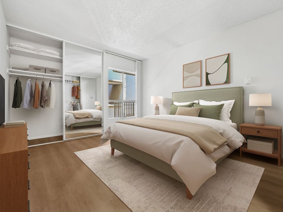 Renovated Package I bedroom with hard surface flooring