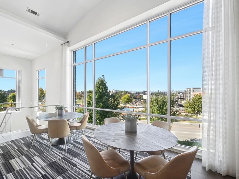 Resident lounge with multiple seating areas