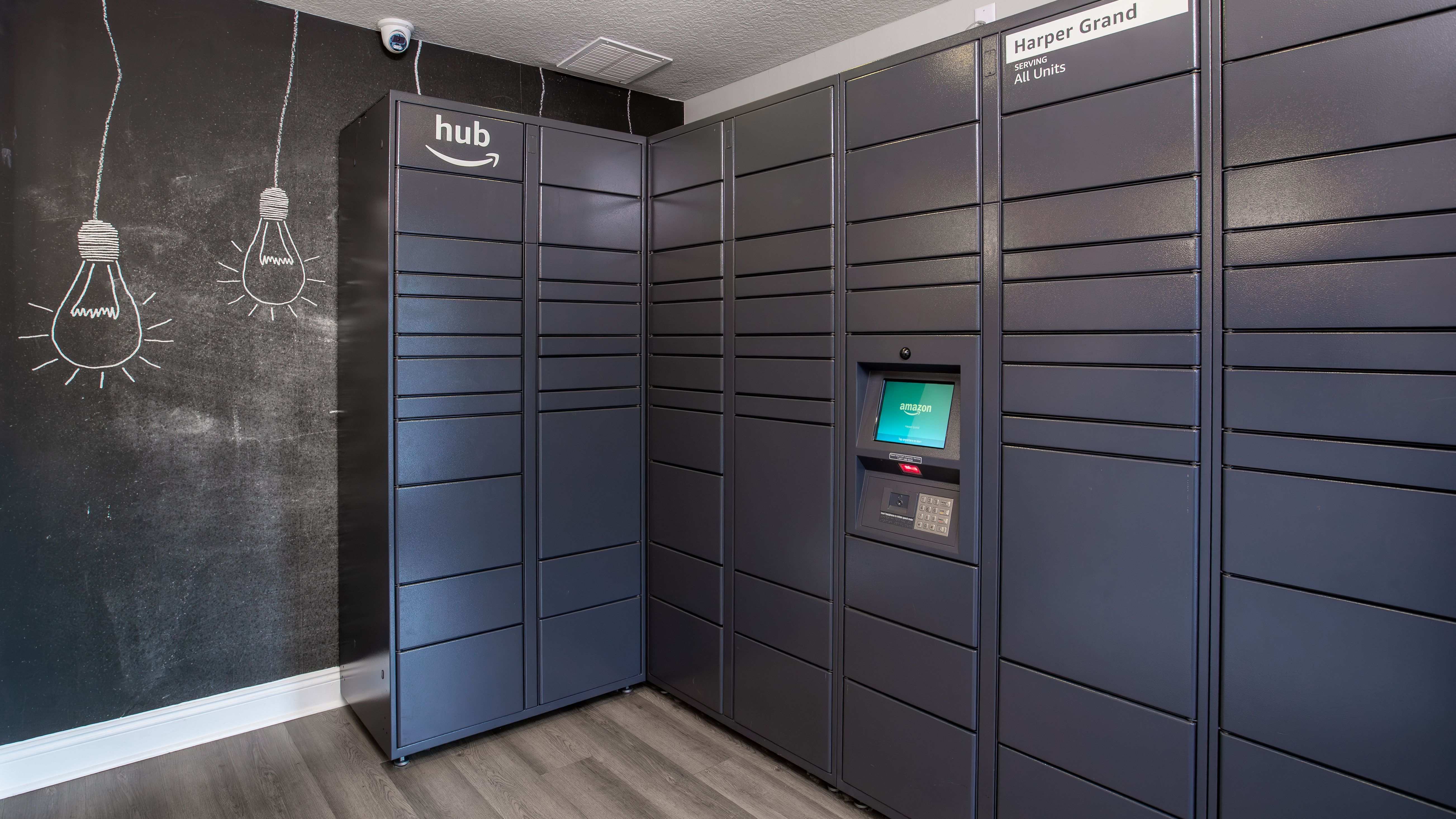 Enjoy convenient and secure package pickup 24/7 with Amazon Hub Lockers available for all residents at Harper Grand Apartments in Orlando, FL.