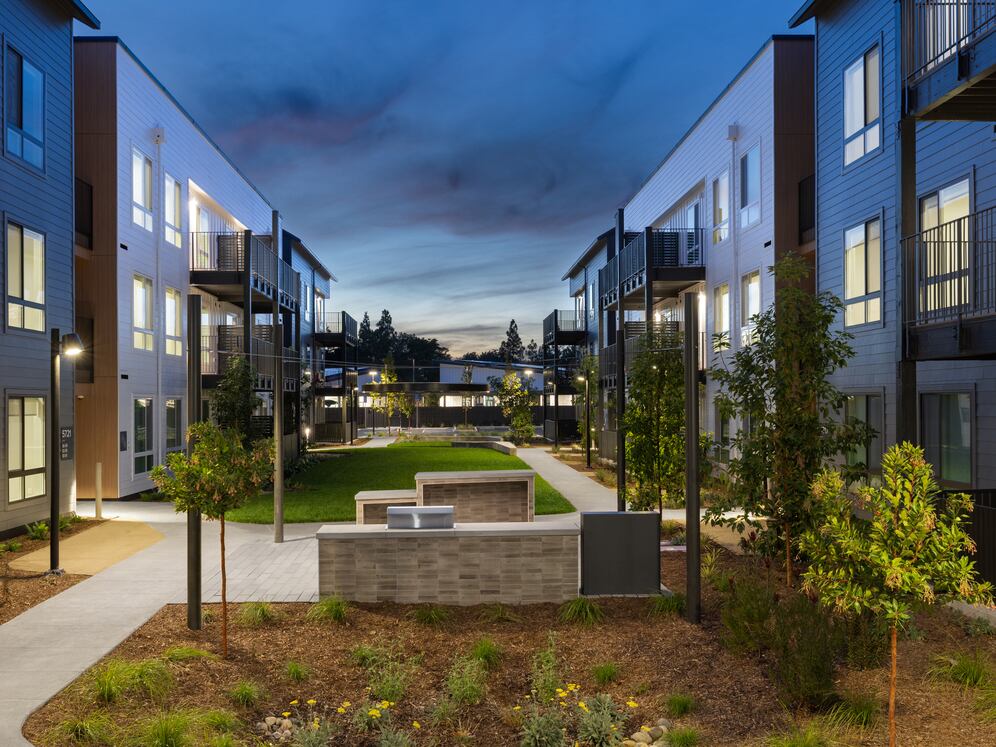 Landscaped courtyard