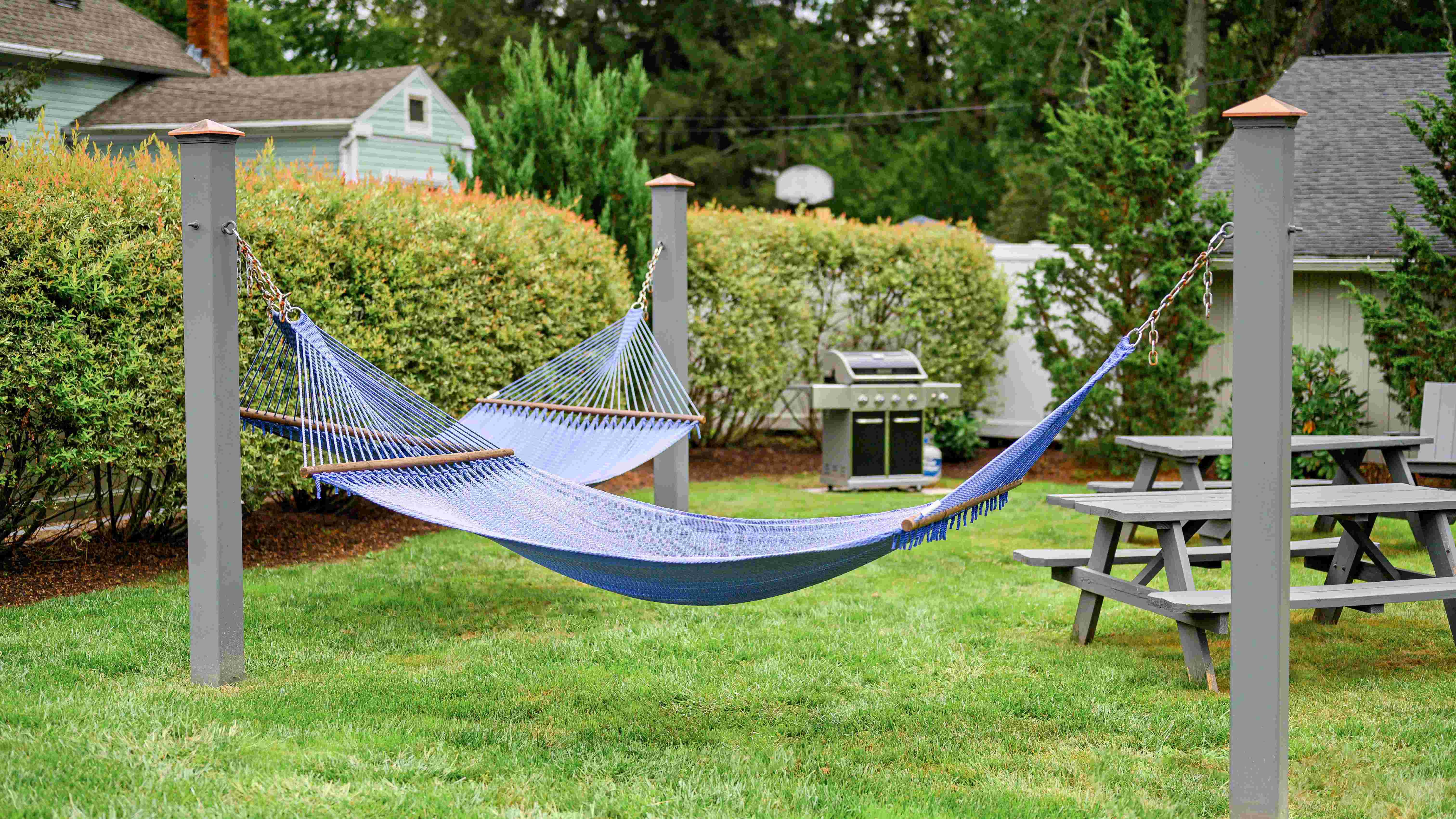 Lay out in our hammock garden or have a cookout utilizing our gas grill.