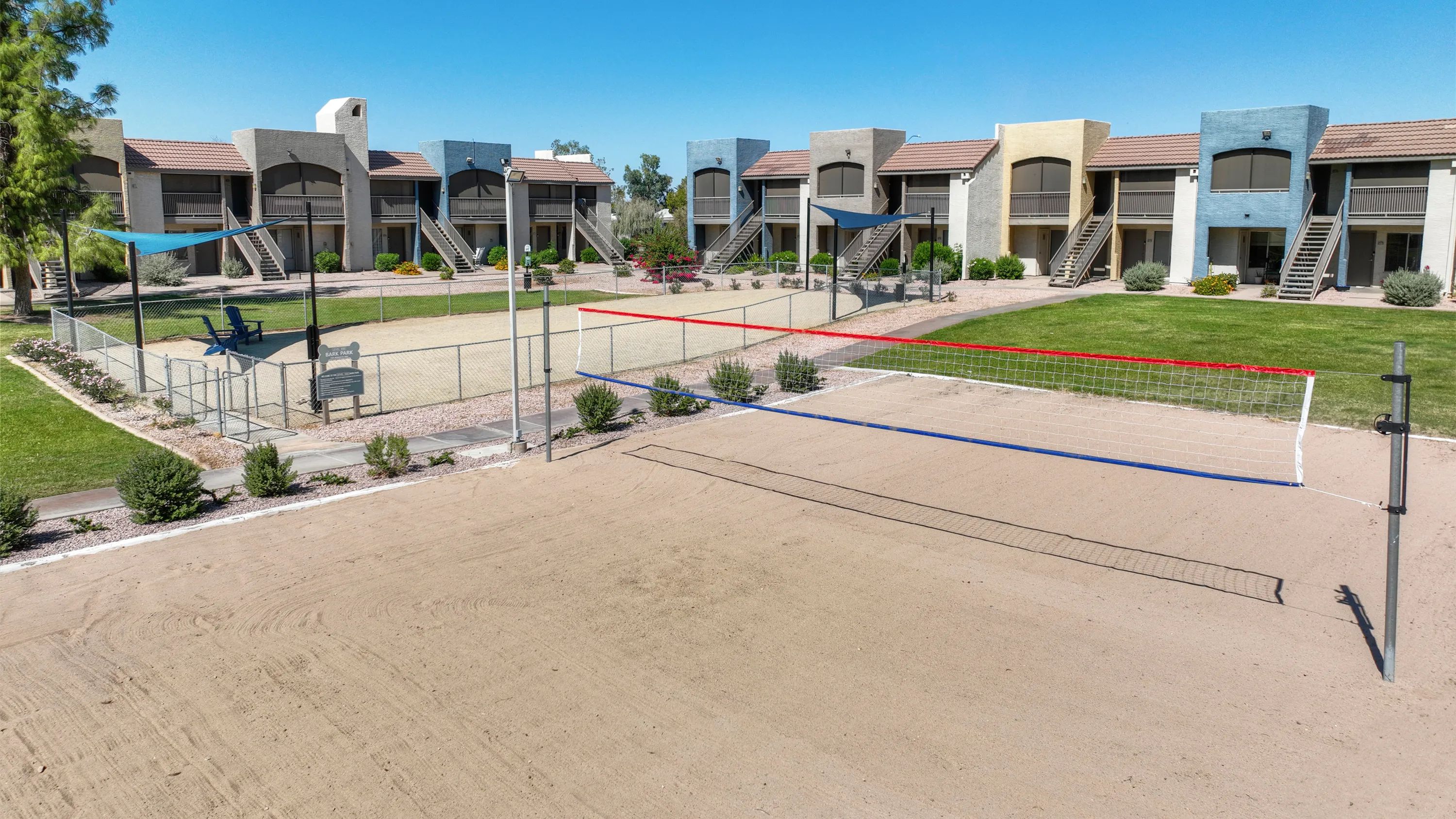 Round up your crew for lively games of volleyball at our vibrant sand court, adding a sporty and spirited vibe to your community outdoor escapades.