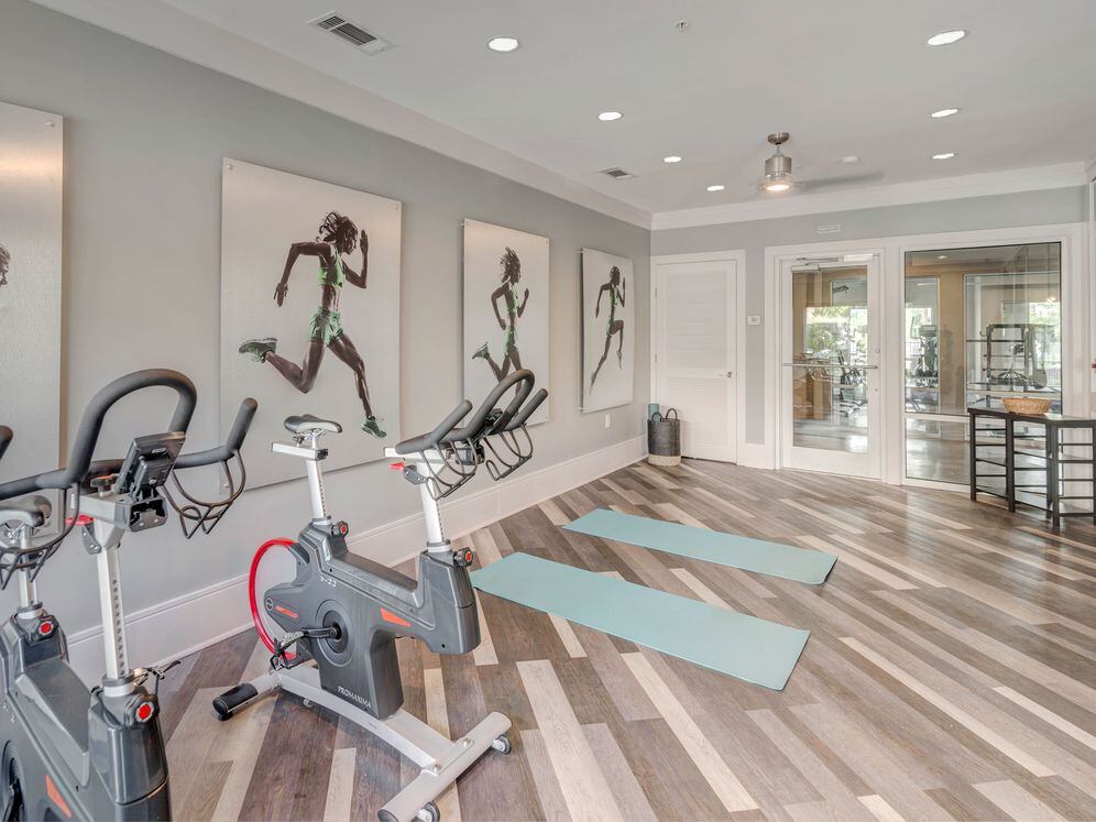 Fitness studio with spin equipment